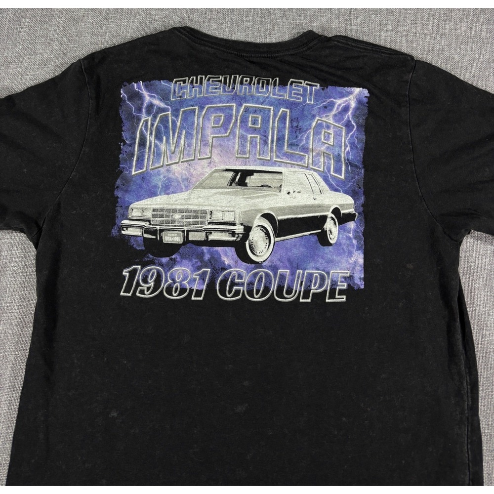 Chemistry Mens Impala 1981 Coupe T-Shirt Medium Black Cotton Blend Graphic Tee